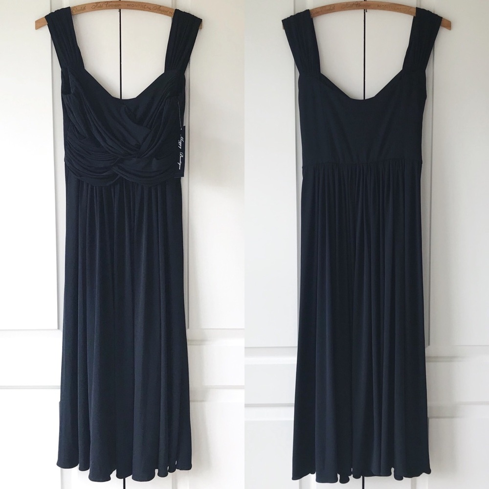 NWT Maggy Boutique Ruched Black Dress